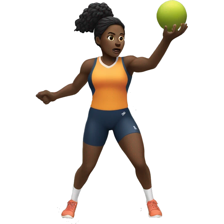 black woman throwing shot put emoji