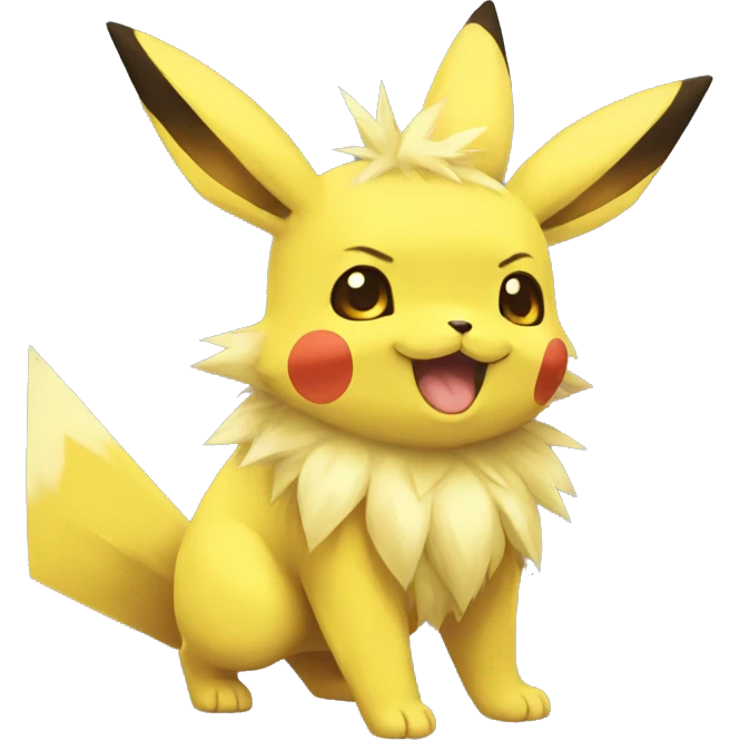 Pikachu-Eevee-Jolteon full body emoji