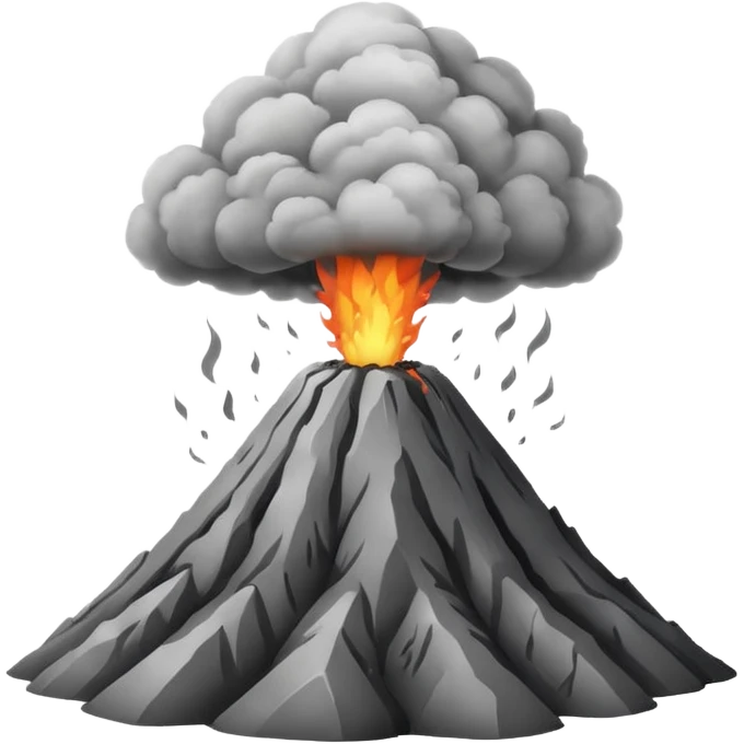 dry volcano, smoke emoji