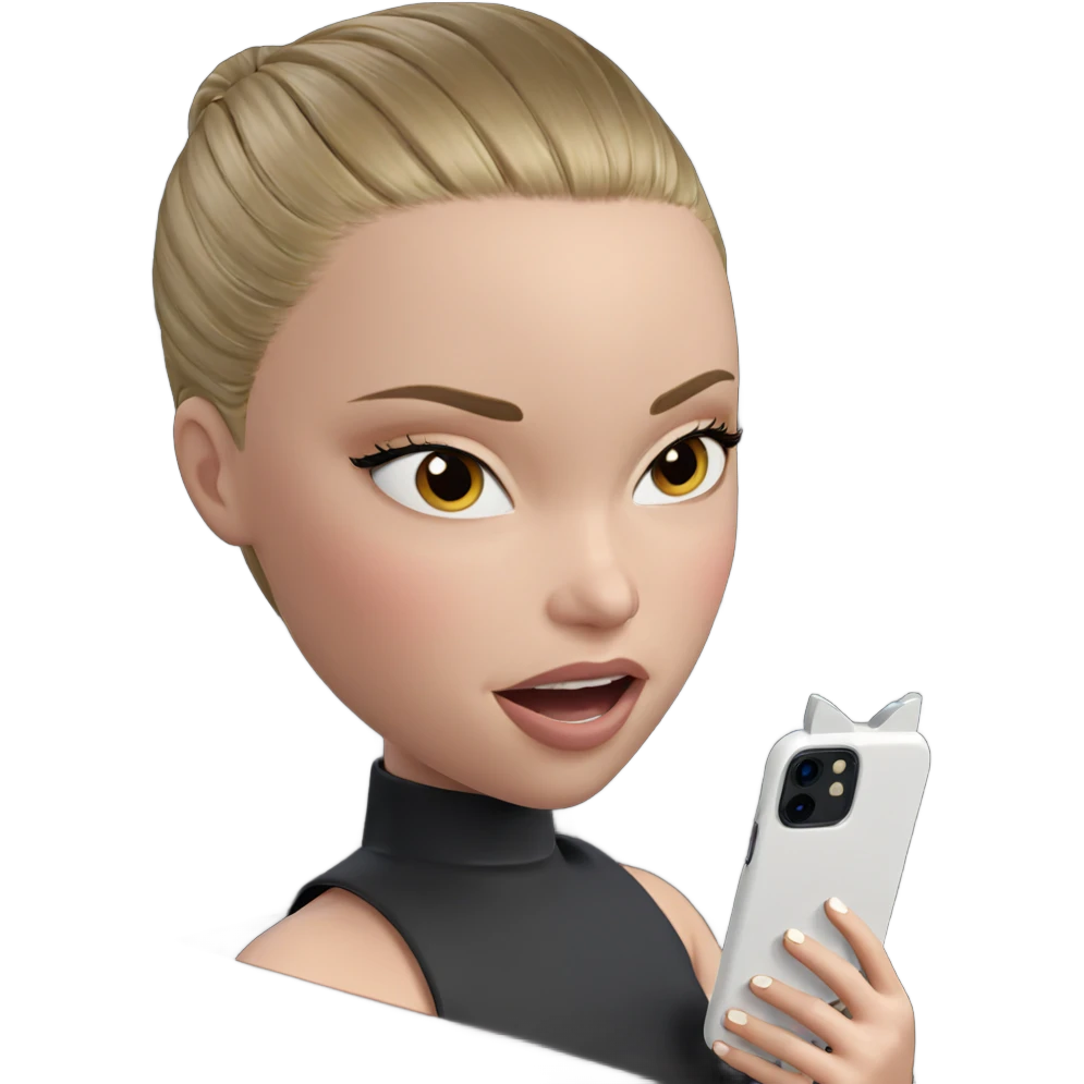 girl with phone in car emoji