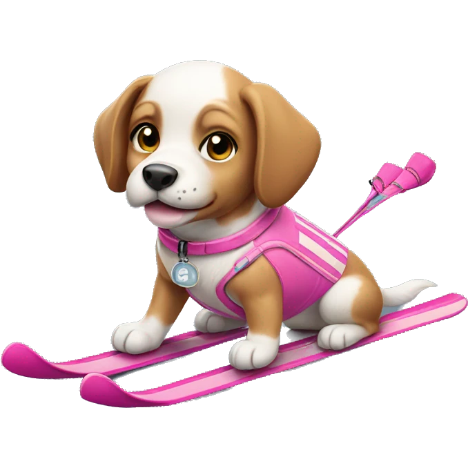  puppy pink skiing  emoji