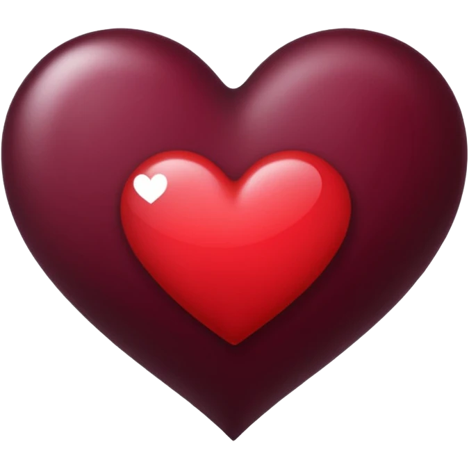 Genera un emoji de un corazón blanco con color vino tinto , sencillo y lindo  emoji