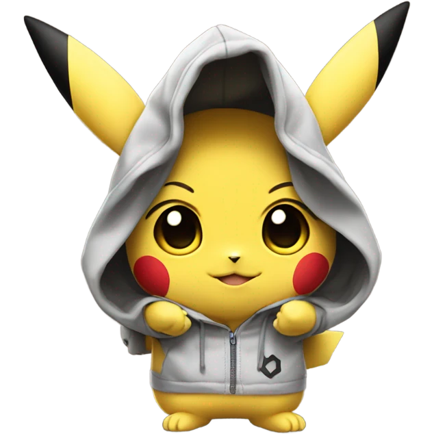 Cute pikachu wearing pikachu hoodie emoji