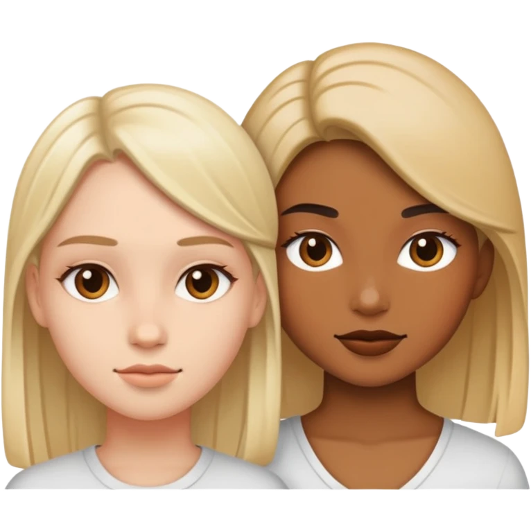 Two girls turning into one person ￼￼ emoji