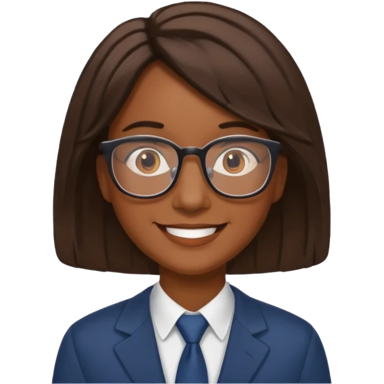 A school principal of African descent with medium-length hair. emoji