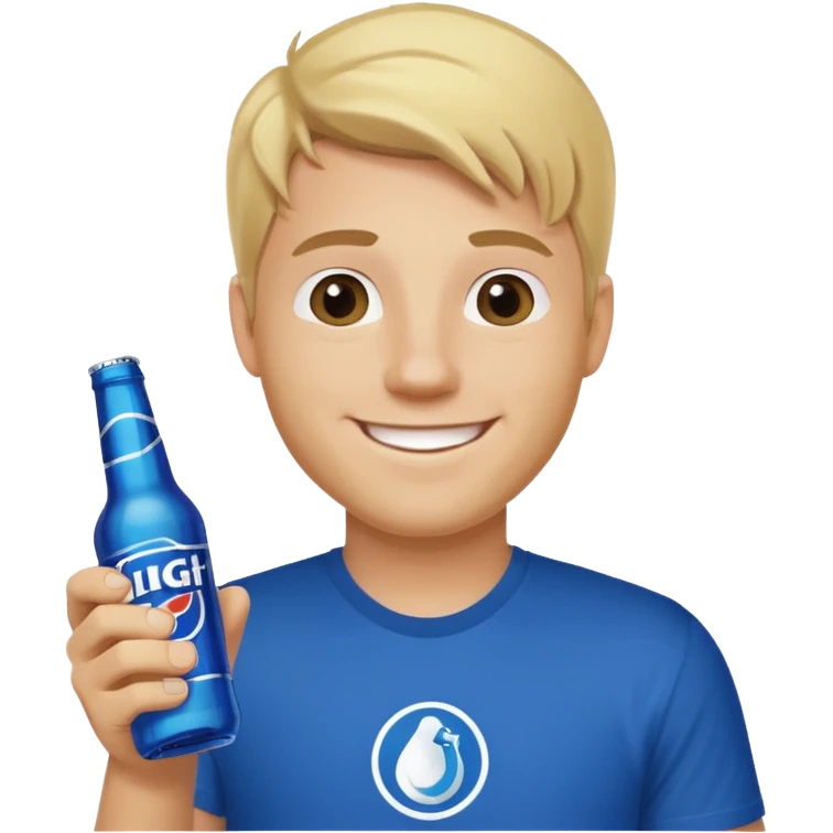 blonde guy holding bud light emoji