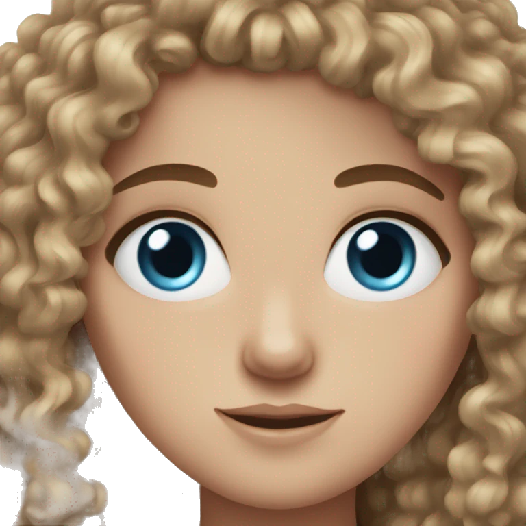 white girl blue eyes curly brown hair  emoji