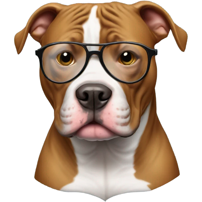 Pitbull with glasses emoji