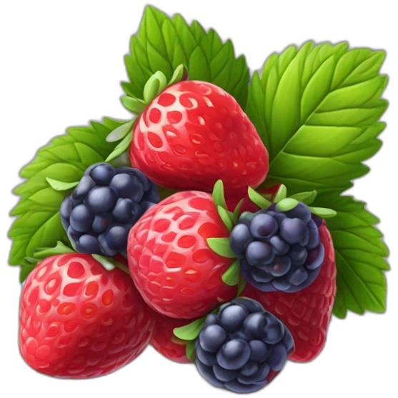 Fraise framboise myrtille emoji