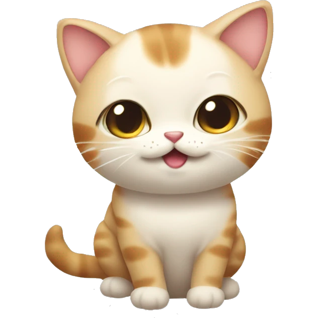 Emoji of a Mofusan-style cat dressed as a cute animal, with a big head, soft colors, and an adorable, playful expression emoji
