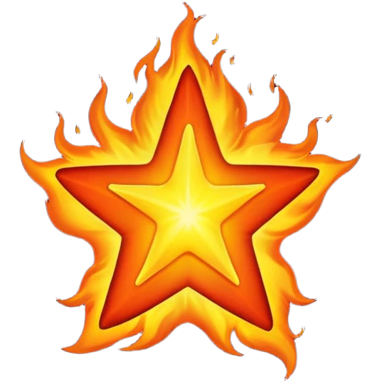 buring star flame on short sleeve black t shirt emoji