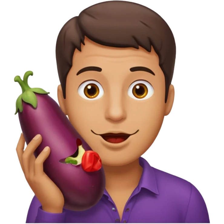 guy with eggplant in mouth emoji