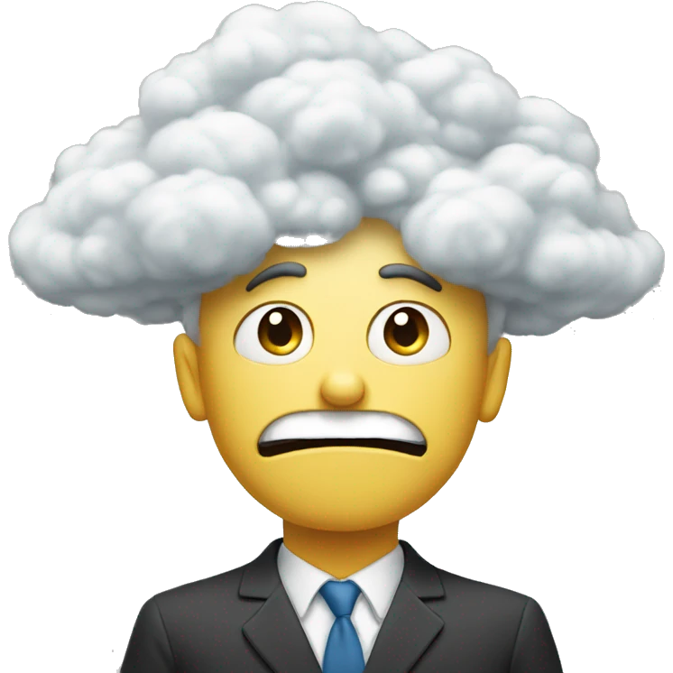 White Cloud with nervous face emoji