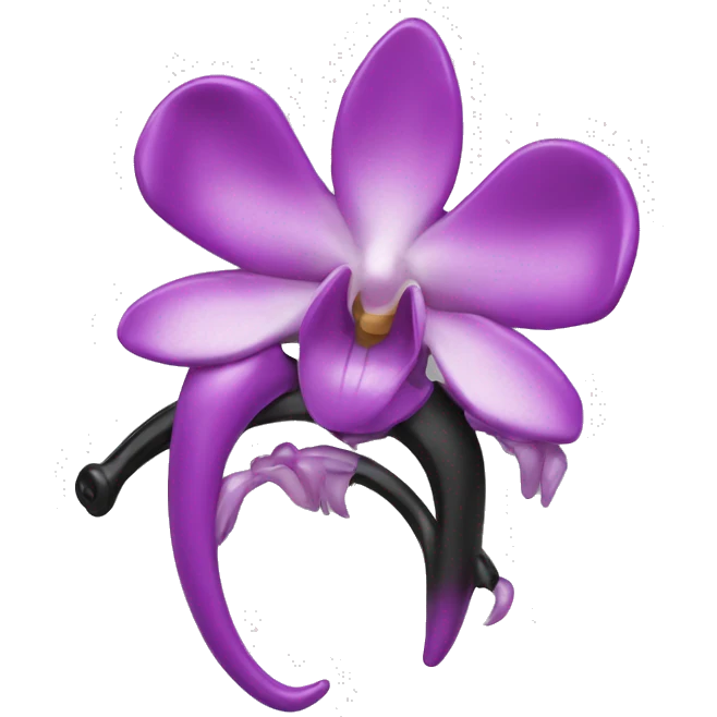 hair claw/clip with orchid ( accessory)  emoji