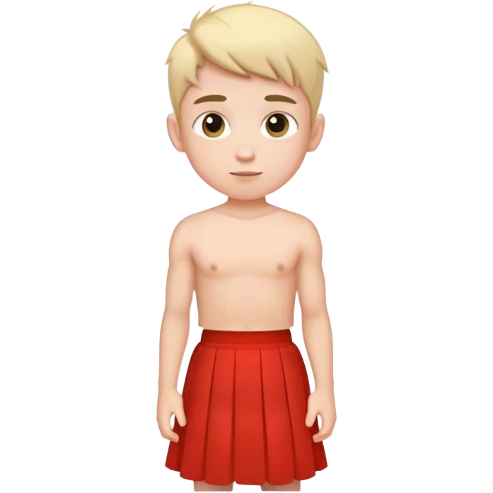 boy wearing crop top and skirt emoji