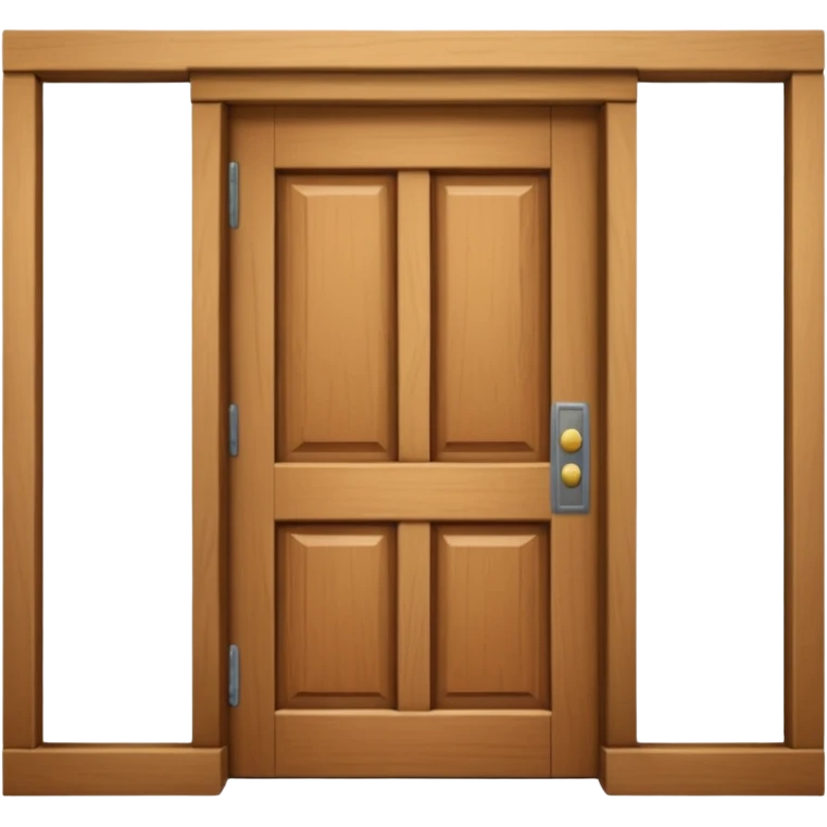 a wooden door that is wide open. The door is not closed, it is open! The door frame is simple and matches the wood tone of the door. emoji