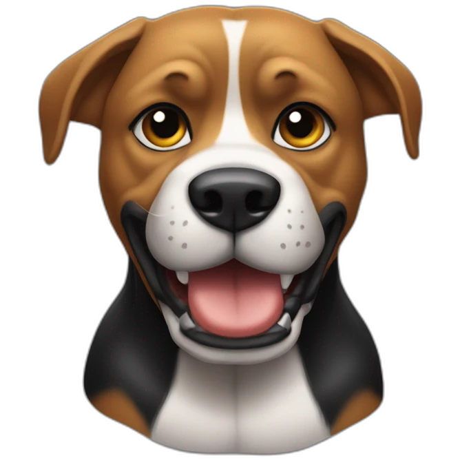 Un chien noir qui montre ses muscles de tout son corp emoji