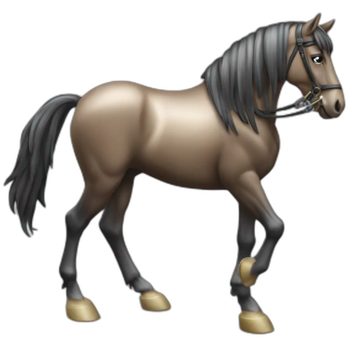 Cheval doré longue crinière noire emoji