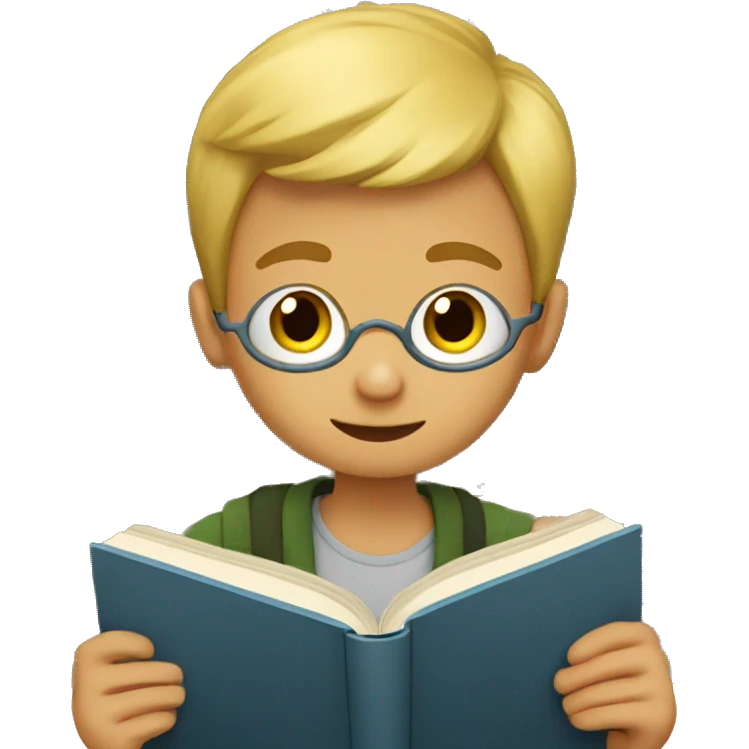 a boy reading a book emoji