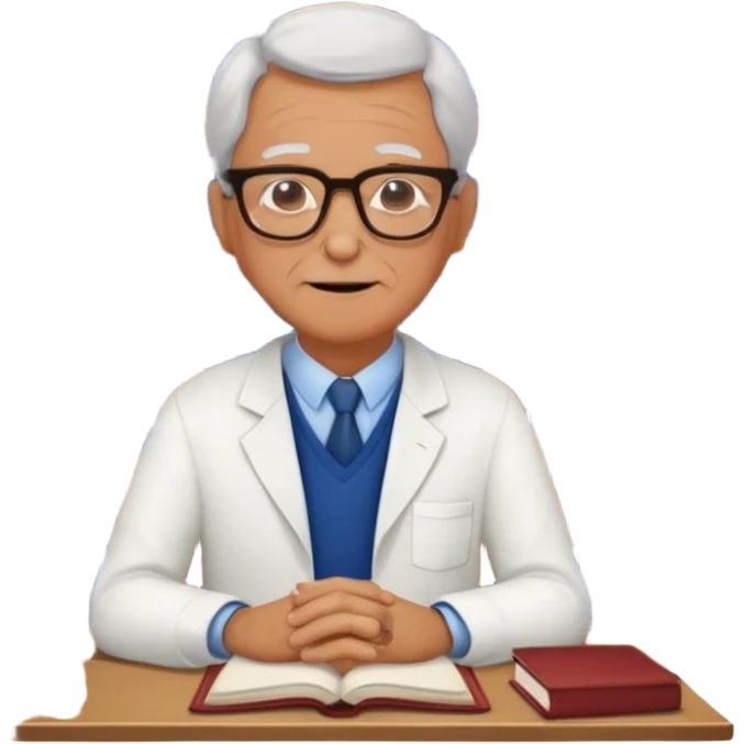 old male Librarian in foreign countries with glasses and librarian uniform sitting in library infront of bookshelf emoji