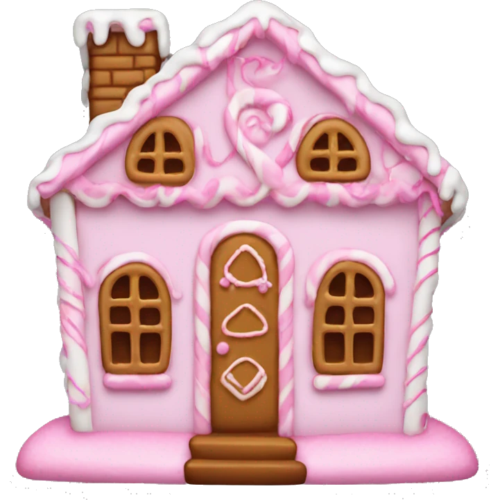 Ginger bread house pink emoji