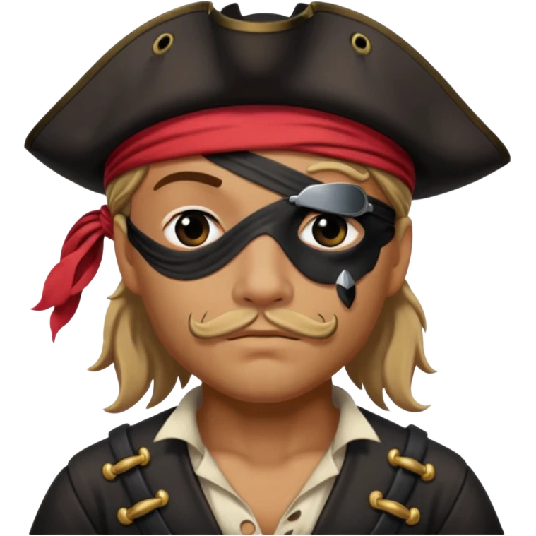 pirate with black eyepatch covering one eye and with only one ye emoji