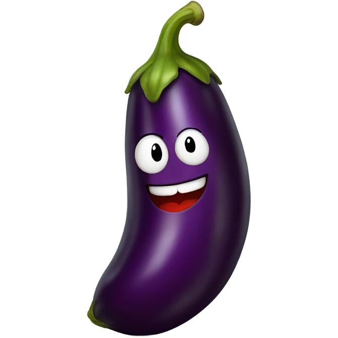 Eggplant with lips emoji