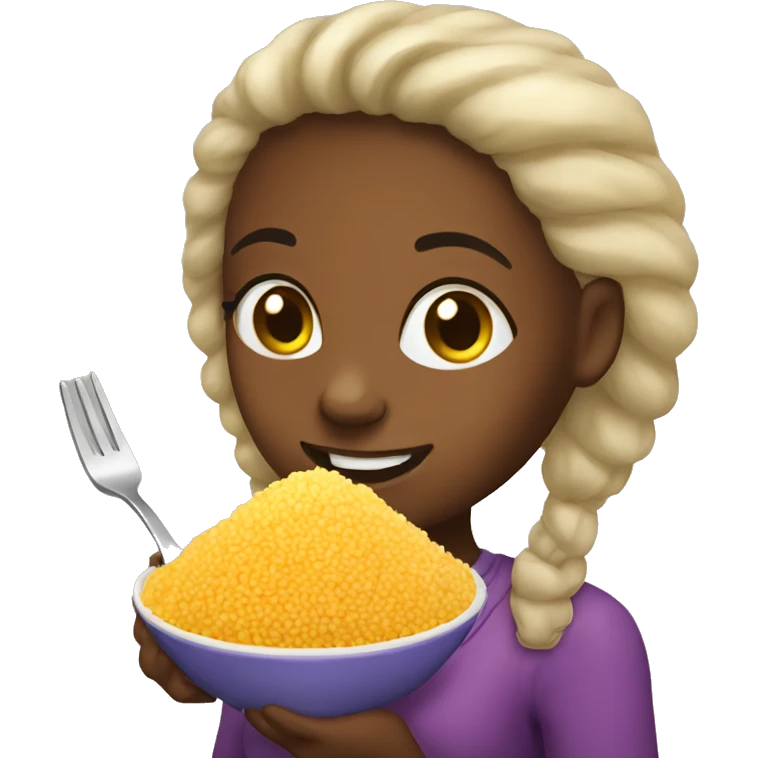 girl eating couscous emoji