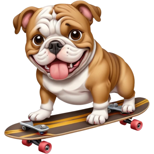english bull dog on skateboard  emoji