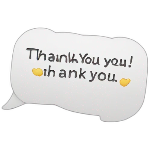 thank you text written emoji