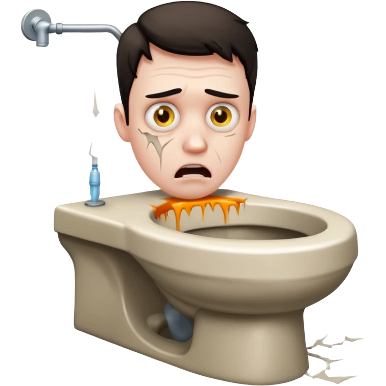 Evil toilet with man inside emoji