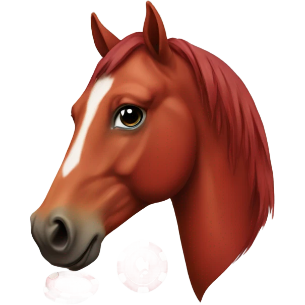 Red horse head with poker chip  emoji