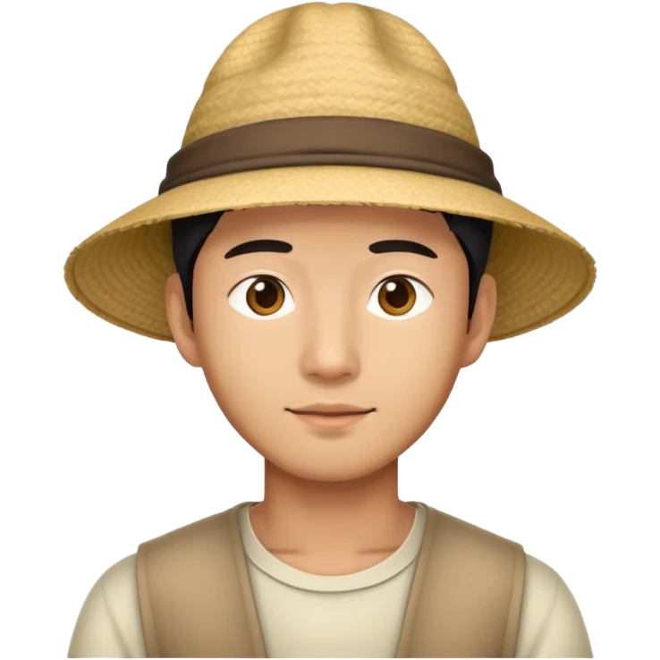 Asian guy with an Asian hat emoji