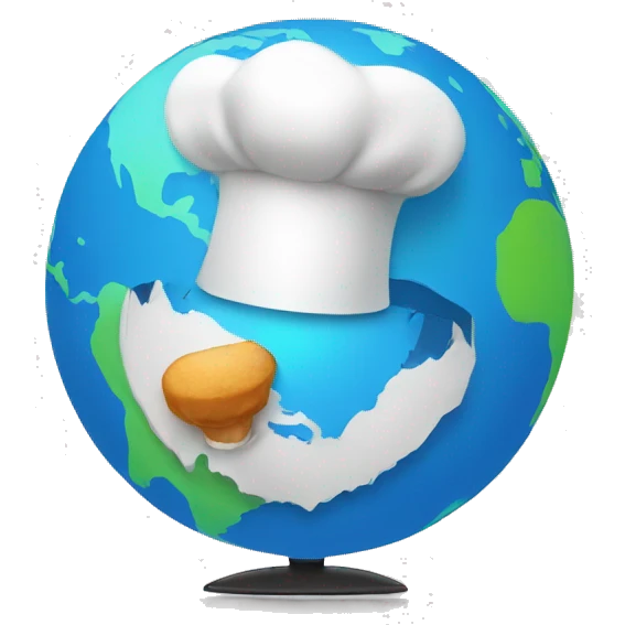 globe with a chef hat emoji