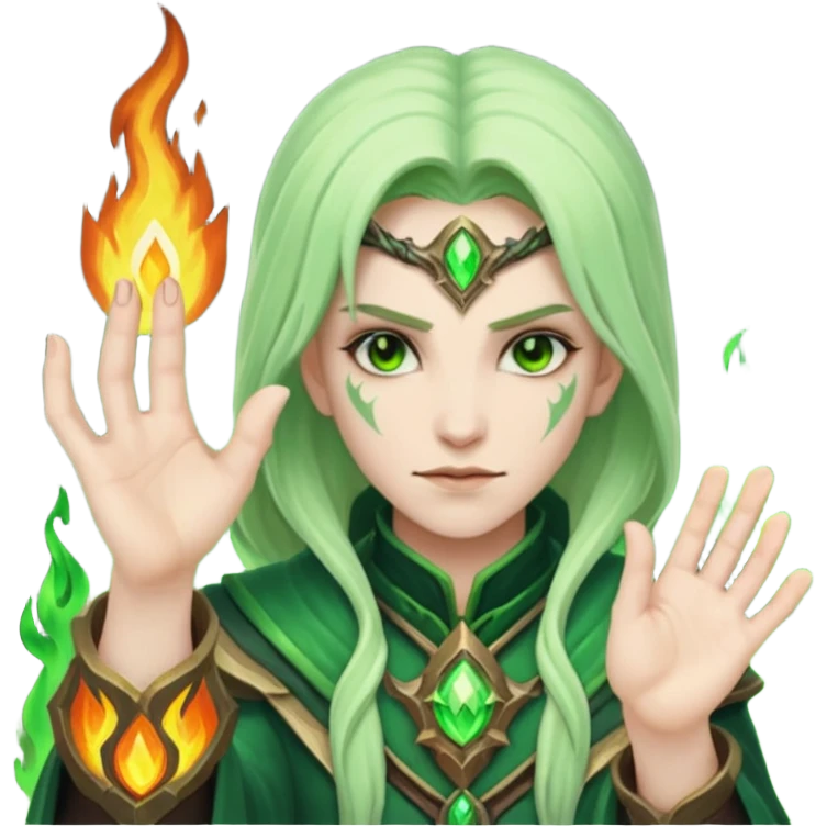 green fire warlock hand world of warcraft emoji