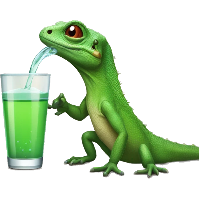 lizard drinking emoji