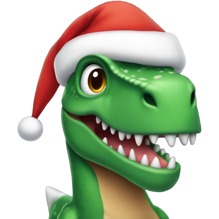 Dinosaur as Santa emoji