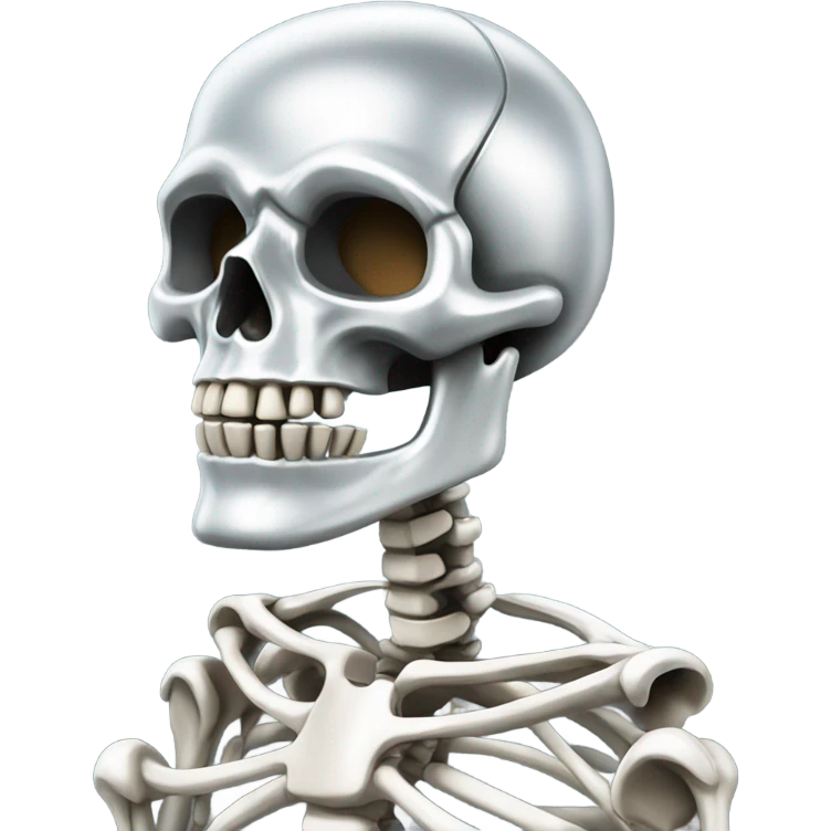 Skeleton made out of chrome emoji