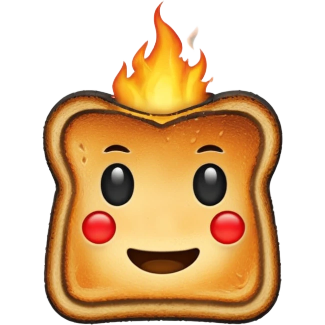 a piece of burning toast emoji
