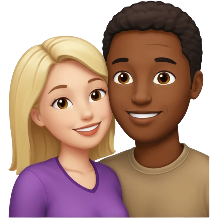 Fit black man kissing fat white mom emoji