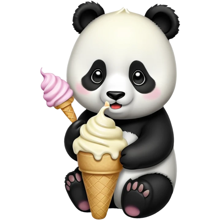 Panda eating ice cream emoji