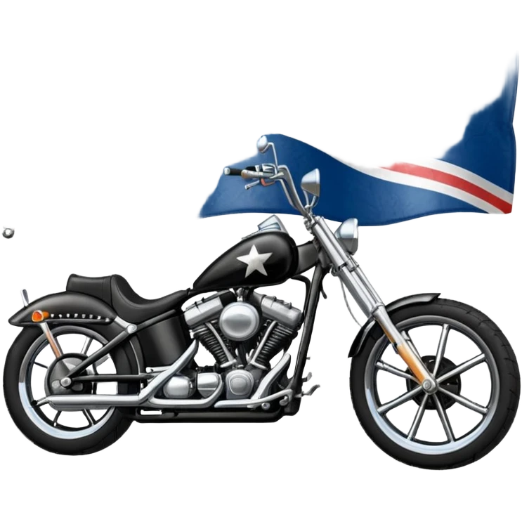 easy rider chopper motorcycle with southern cross flag on tank.  facing towards the left emoji