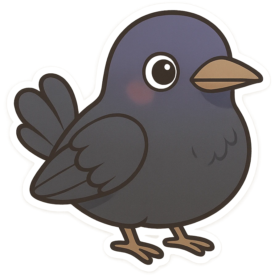 grackle black bird emoji