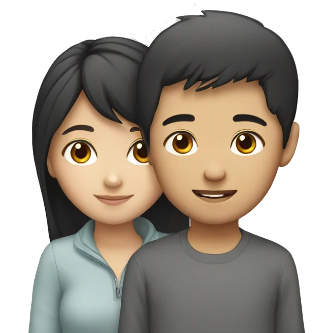 Asian girl with Asian boy  emoji