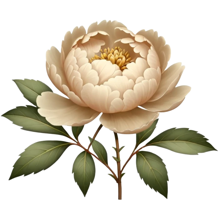 beige peonies flower emoji
