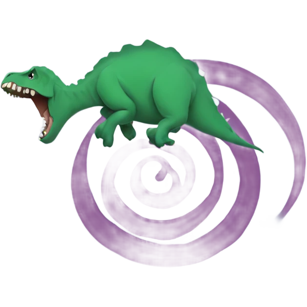 Dinosaur in a swirl emoji