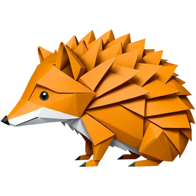 origami hedgehog half fox half hedgehog in color #A8FBD3 emoji