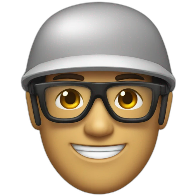 Jorge Toledo con casco y gafas sonriendo emoji