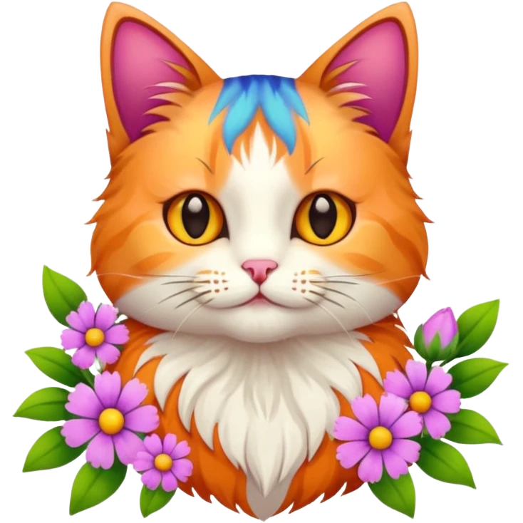 кіт з квітами emoji