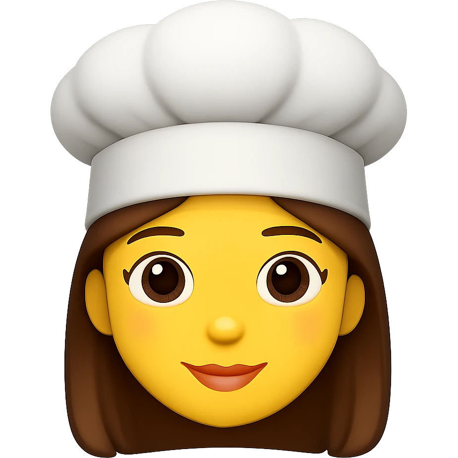 girly emoji with chef hat, remove background emoji